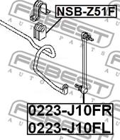 FEBEST 0223-J10FR Тяга стабилизатора NISSAN X-TRAIL/QASHQAI 07- пер.прав.