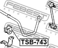 FEBEST TSB-743 Втулка стабилизатора TOYOTA CAMRY 91-01 15мм зад.