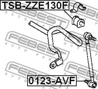 FEBEST TSB-ZZE130F Втулка стабилизатора TOYOTA COROLLA 02-08 пер.подв.