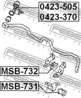 FEBEST 0423-370 Тяга стабилизатора MITSUBISHI SPACE WAGON 91-98 пер.подв.лев.