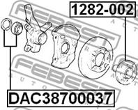 FEBEST DAC38700037 Подшипник ступ.HYUNDAI ACCENT 00- пер.