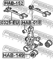 FEBEST HAB-018 Сайлентблок рычага HONDA CIVIC 99-/CR-V 01-06 зад.подв.