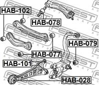 С/блок заднего продольного рычага HONDA ACCORD V (1993-1998)