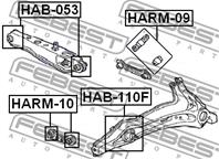 FEBEST HAB-110F Сайлентблок рычага HONDA CIVIC 91-01/CR-V 97-01 зад.подв.