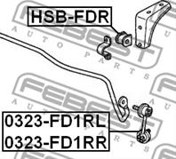 FEBEST HSB-FDR Втулка стабилизатора HONDA CIVIC FD 06-12 10мм зад.