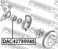 FEBEST DAC42780045 Подшипник ступ.MAZDA TRIBUTE 01- пер.