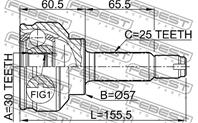 FEBEST 0410-CS3A ШРУС MITSUBISHI LANCER 00-09 нар.