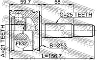 FEBEST 0410-Z36 ШРУС MITSUBISHI COLT 04- нар.