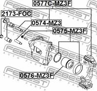 FEBEST 0576-MZ3F Поршень суппорта FORD FOCUS 04-/MAZDA 3 03-