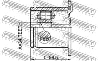 Р/к-т шруса внутр. 34X100 VOLKSWAGEN  SKODA  SEAT