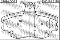 Колодки передние renault logan 2005-2013 2401-logf