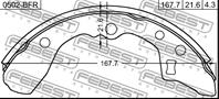 Барабанные тормозные колодки задние 0502BFR от фирмы FEBEST
