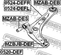 FEBEST 0520-DEF Опора шаровая MAZDA 2/DEMIO 07-/FORD FIESTA 08- пер.подв.