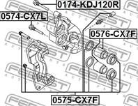 FEBEST 0574-CX7L Втулка направляющая суппорта MAZDA CX-7/CX-9 06-13/MPV 99-06 пер.