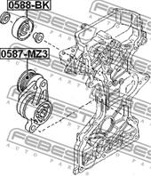 FEBEST 0587-MZ3 Ролик ремня приводного MAZDA 3 1.4/1.6