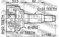 ШРУС CHEVROLET LACETTI/DAEWOO NUBIRA 1.4-1.8 03- нар. +ABS