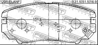 Колодки передние hyundai tucson 2004-2010 1201-elanf