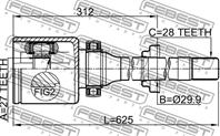 ШРУС внутренний правый 27x29.9x28