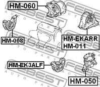 FEBEST HM-060 Опора двигателя HONDA CR-V 97-01 прав. AT