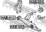 FEBEST HAB-042 Сайлентблок рычага HONDA CIVIC 95-01/CR-V 97-01 пер.подв.