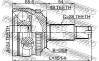 ШРУС наружный 34x57.9x28