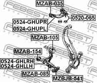 FEBEST MZAB-035 Сайлентблок рычага MAZDA 6 пер.подв.