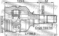 0111-sxv10lh шрус внутр.лев.27x35x20 toyota camry mcv20 sxv20 1996-2001