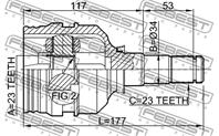 Febest ГерманияШРУС ВНУТРЕННИЙ 23x34x23 TOYOTA COROLLA CE12