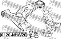 FEBEST 0120-NHW20 Опора шаровая TOYOTA PRIUS 03-09