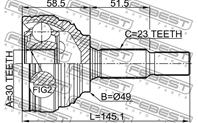 Шрус внешний 30x49x23 nissan almera g15ra 2012- 0210-g15ra
