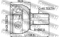 Р/к-т шруса наруж. 24X57.4X40 FORD MONDEO CA2 07-