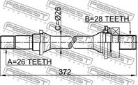 FEBEST 2212-SPAMT Полуось KIA SHUMA II/SEPHIA II/MENTOR II/SPECTRA 97-04 прав.