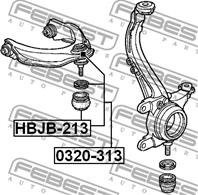 FEBEST 0320-313 Опора шаровая HONDA ACCORD 94-02 пер.верх.