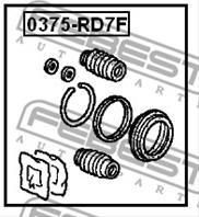 FEBEST 0375-RD7F Рем. к-кт суппорта HONDA CR-V 01-06 передн.(пыльн.+манжет.+2пыльн.)