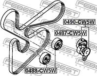 FEBEST 0487-CW5W Ролик натяжителя ремня приводного MITSUBISHI OUTLANDER 07-/PEUGEOT 4007 2.4