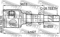 ШРУС внутренний правый 22x33x26