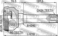 Шрус внешний 26x40x24 land rover defender 2007- 2910-def