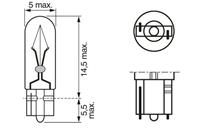 1 987 301 024_лампа! 12V 1.2W W2X4 6d приборная панель  стеклянный цоколь в блис