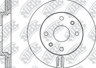 Диск тормозной (передние) NI Micra 1.0/1.2/1.4/1.5L K12E 03-  Micra euro 1.2/1.4L K12 03-10  Note 1...