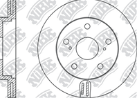 RN1238-NIBK_диск тормозной перед.!d=275/62 w=22/19 5 отв.Toyota Auris/Corolla1.