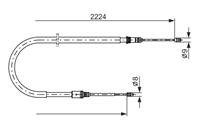 BOSCH 1 987 482 303 Трос ручного тормоза RENAULT/NISSAN 2224мм