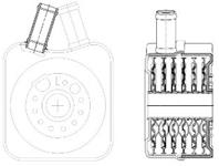 Радиатор масл. для а/м Skoda Octavia A5 (04-)/VW Golf IV (97-) 1.4i/1.6i/1.8i/2.0i (LOc 1802)