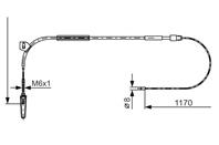 Трос ручного тормоза MB W168 -04 1170мм