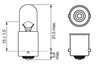 1987302512 bosch лампа t4w 24v 4w (кратно 10)