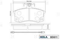 Колодка тормозная ВАЗ-2110-12  1118  2170  2190 передняя (HOLA) BD811 (4 шт.)