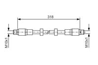 Тормозной шланг_(FT0254) AUDI A6 2.4-5.2i/2.0-3.0T