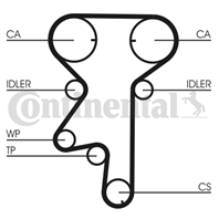 CT975WP3_рем.к-кт ГРМ с помпой! Opel Astra G 1.4/1.6 98-05/Corsa 1.4 00&gt