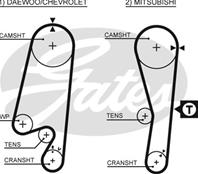 [5434xs] gates ремень грм gates mitsubishi 1.3-1.5 95-05 (107x25) [5434xs]