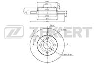 Диск торм. перед. Toyota Corolla (E100) 91-, (E110) 95-