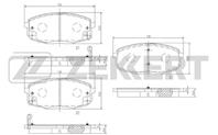 Колодки торм. диск. перед Kia Carens II 02-, Cee'd I, II 06-, Cerato II 09-, Renault Laguna II 04-